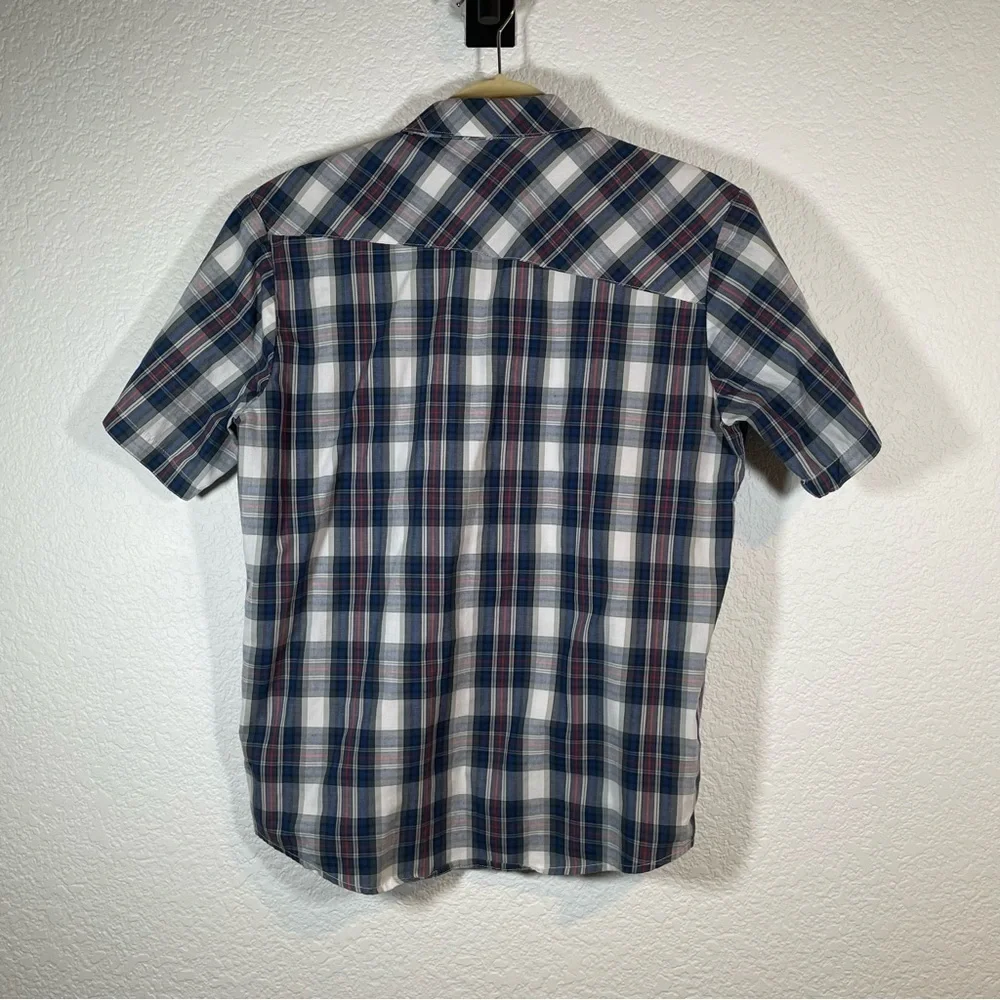 Volcom Boys Shirt Button Down Plaid Black Red and White Casual Kids Size XL